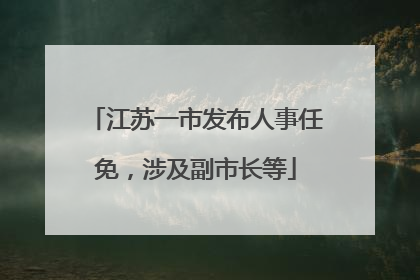 江苏一市发布人事任免，涉及副市长等