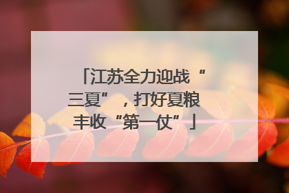 江苏全力迎战“三夏”，打好夏粮丰收“第一仗”