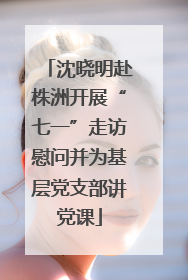 沈晓明赴株洲开展“七一”走访慰问并为基层党支部讲党课