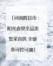 河南辉县市：阳光食堂全品类集采直供 全链条可控可溯