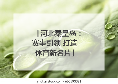 河北秦皇岛：赛事引领 打造体育新名片