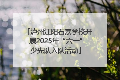 泸州江阳石寨学校开展2025年“六一”少先队入队活动