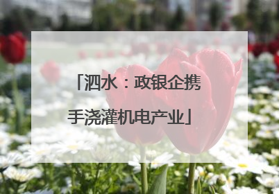 泗水：政银企携手浇灌机电产业