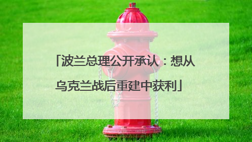 波兰总理公开承认：想从乌克兰战后重建中获利