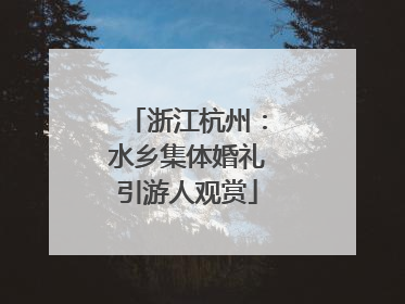 浙江杭州：水乡集体婚礼引游人观赏