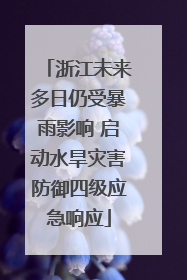 浙江未来多日仍受暴雨影响 启动水旱灾害防御四级应急响应