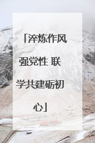 淬炼作风强党性 联学共建砺初心