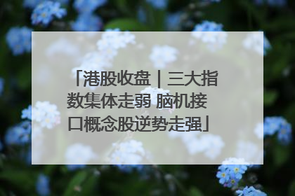 港股收盘｜三大指数集体走弱 脑机接口概念股逆势走强