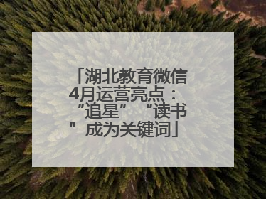 湖北教育微信4月运营亮点：“追星”“读书”成为关键词