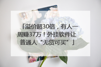 溢价超30倍，有人一周赚37万！外挂软件让普通人“无货可买”