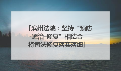 滨州法院：坚持“预防-惩治-修复”相结合 将司法修复落实落细
