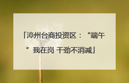 漳州台商投资区：“端午”我在岗 干劲不消减