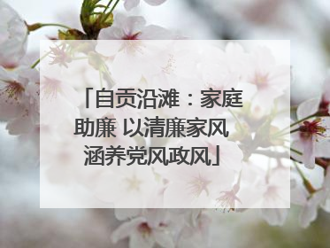 自贡沿滩：家庭助廉 以清廉家风涵养党风政风