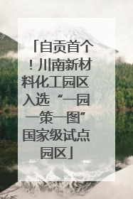 自贡首个！川南新材料化工园区入选“一园一策一图”国家级试点园区