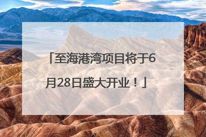 至海港湾项目将于6月28日盛大开业！