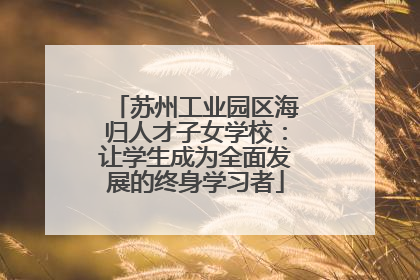 苏州工业园区海归人才子女学校：让学生成为全面发展的终身学习者