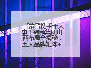 蒙晋携手干大事！锦颐集团山西布局全揭秘：五大品牌矩阵+双轮驱动模式