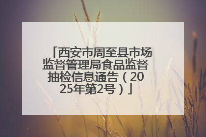 西安市周至县市场监督管理局食品监督抽检信息通告（2025年第2号）
