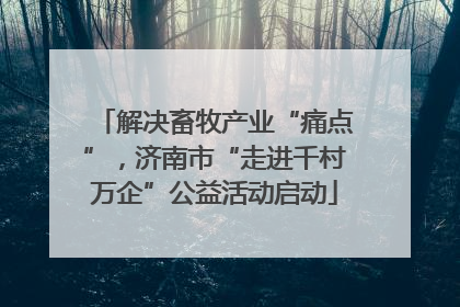 解决畜牧产业“痛点”，济南市“走进千村万企”公益活动启动