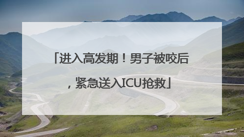 进入高发期！男子被咬后，紧急送入ICU抢救