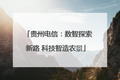 贵州电信：数智探索新路 科技智造农景