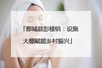 鄄城县彭楼镇：设施大棚赋能乡村振兴