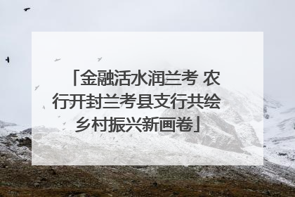 金融活水润兰考 农行开封兰考县支行共绘乡村振兴新画卷