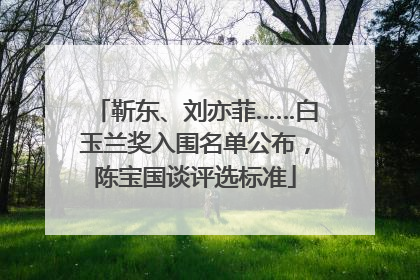 靳东、刘亦菲……白玉兰奖入围名单公布，陈宝国谈评选标准