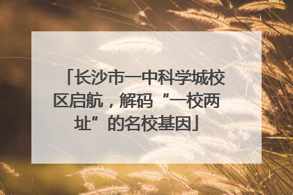 长沙市一中科学城校区启航，解码“一校两址”的名校基因