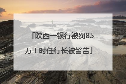 陕西一银行被罚85万！时任行长被警告