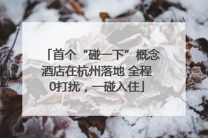 首个“碰一下”概念酒店在杭州落地 全程0打扰，一碰入住