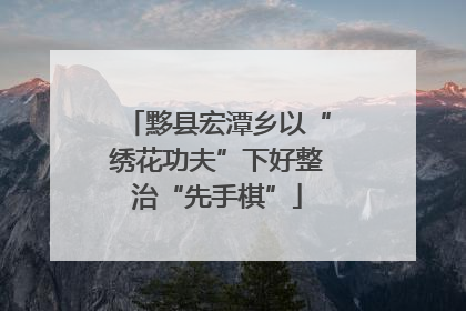 黟县宏潭乡以“绣花功夫”下好整治“先手棋”