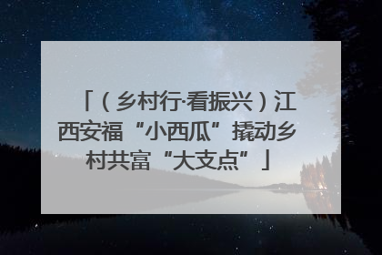 （乡村行·看振兴）江西安福“小西瓜”撬动乡村共富“大支点”