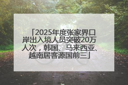 2025年度张家界口岸出入境人员突破20万人次，韩国、马来西亚、越南居客源国前三