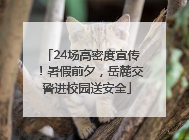 24场高密度宣传！暑假前夕，岳麓交警进校园送安全