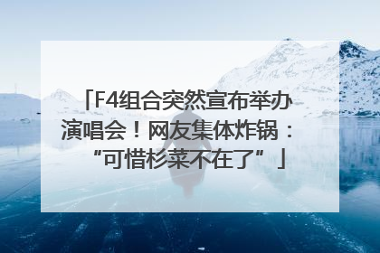 F4组合突然宣布举办演唱会！网友集体炸锅：“可惜杉菜不在了”